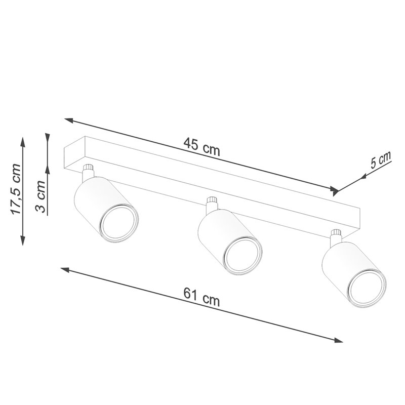 Verdo 33cm 3 -Light Track Kit, Black