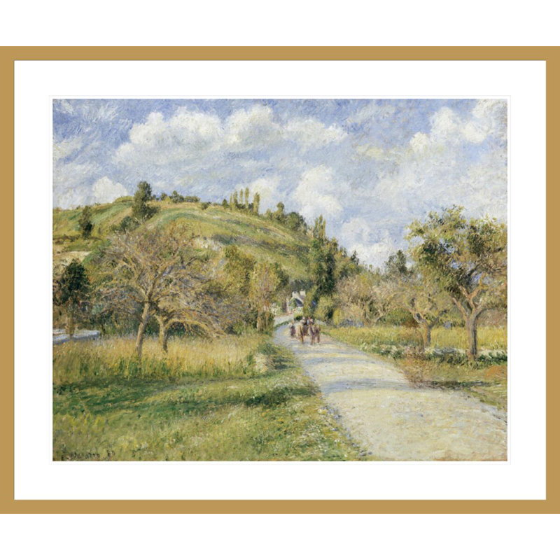 The Highway (La Cote du Valhermeil Auvers-sur-Oise) par Camille Pissarro, impression giclée encadrée, H 33,5 po x l 40,12 po