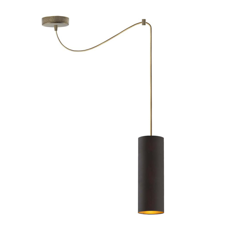 1 - Light Single Pendant, Black, Gold