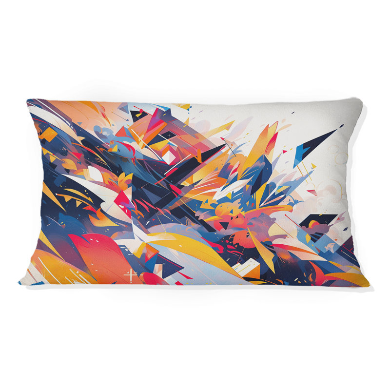 Vibrant Collage - Cubism Printed Throw Pillow