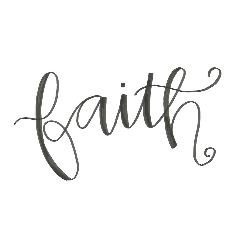 Faith 1 - Art textuel sur toile tendue, H 8 po x l 12 po