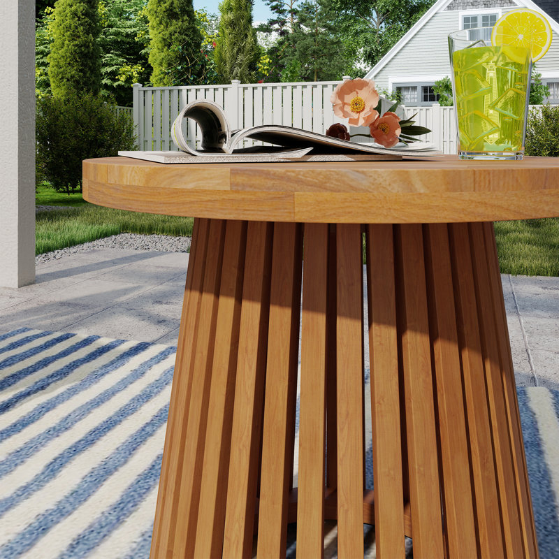 Outdoor Solid Wood Side Table, 19.6" H x 21" W x 21" D