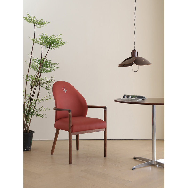Modern Light Luxury Solid Wood Ebony Backrest Dining Chair