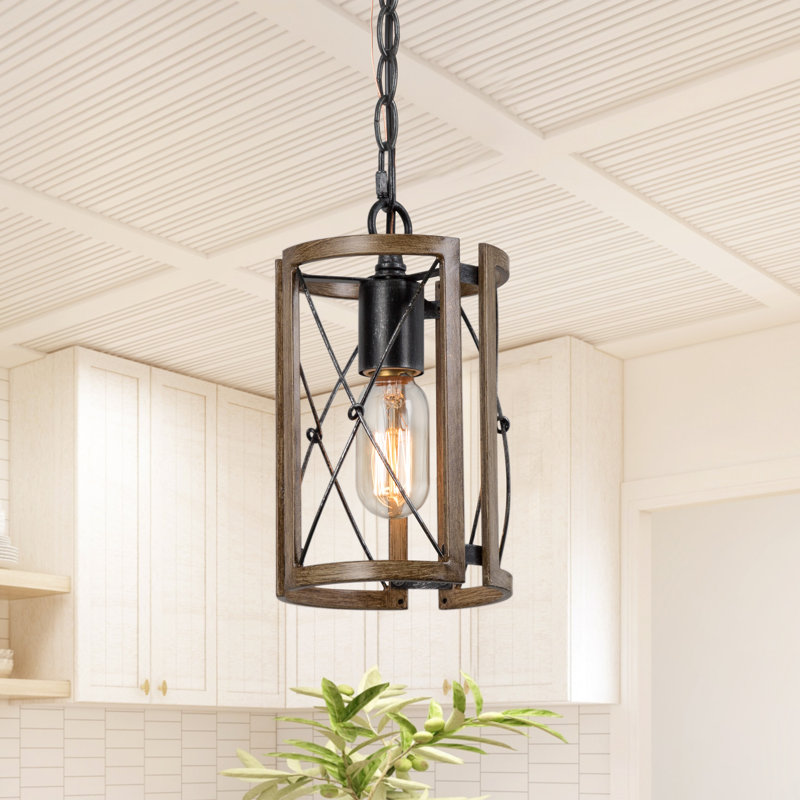 Freddi 1-Light 5.5" W * 9"H Unique Cage Pendant