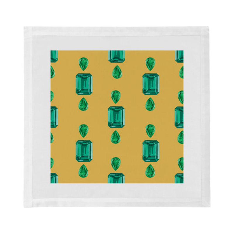 Gem Cotton Blend Square Napkins, Gold