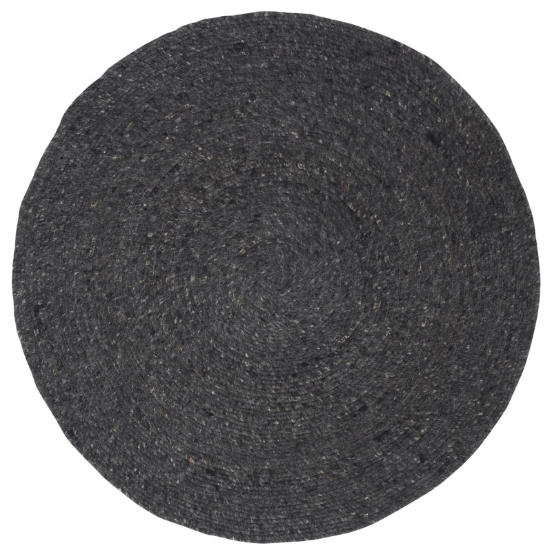 Coleman Hand Woven Wool / Cotton Solid Color Rug, Round 4'