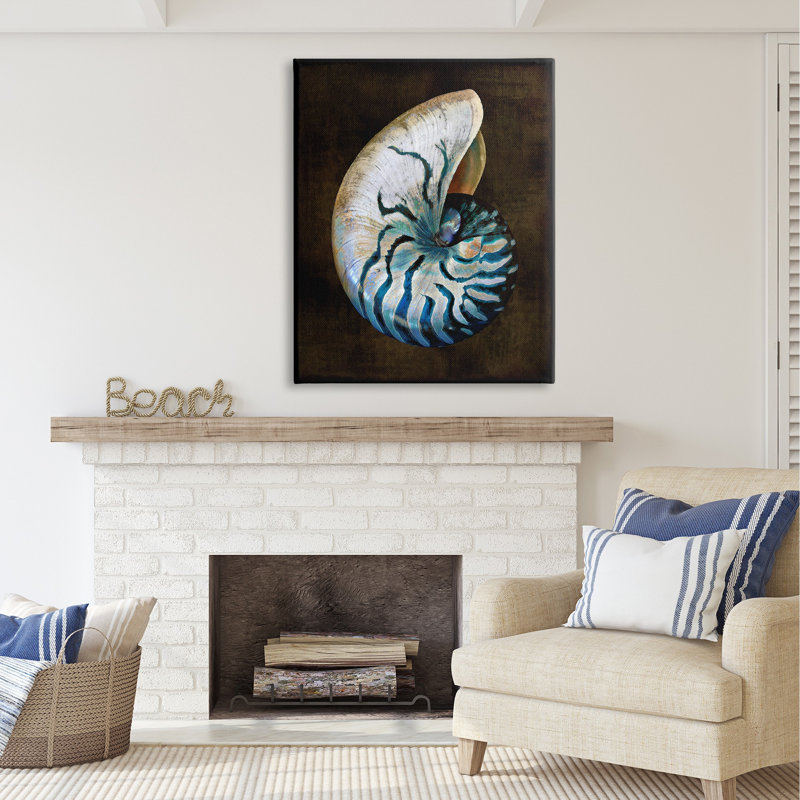 Nautilus foncé foncé par Caroline Kelly, H 48 po x l 36 po x P 1,5 po