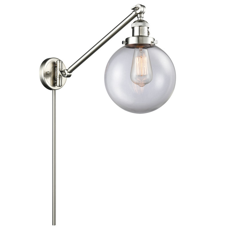 Shauna Swing Arm Sconce, Clear