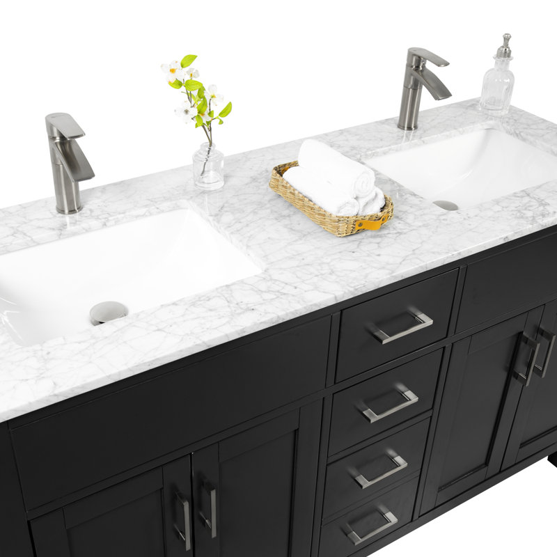 Ensemble de meuble-lavabo double 60 po Marlene, Espresso
