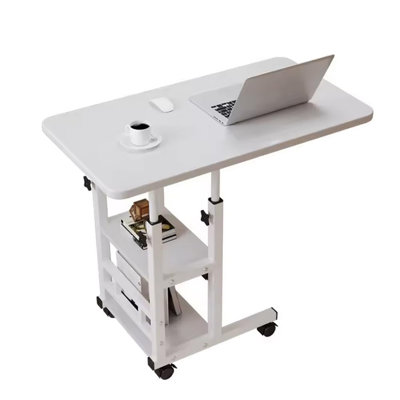Height Adjustable c Table – Mobile Laptop Desk with Wheels, Storage Drawer & c-Shaped Design for Couch/Living Room/Bedroom