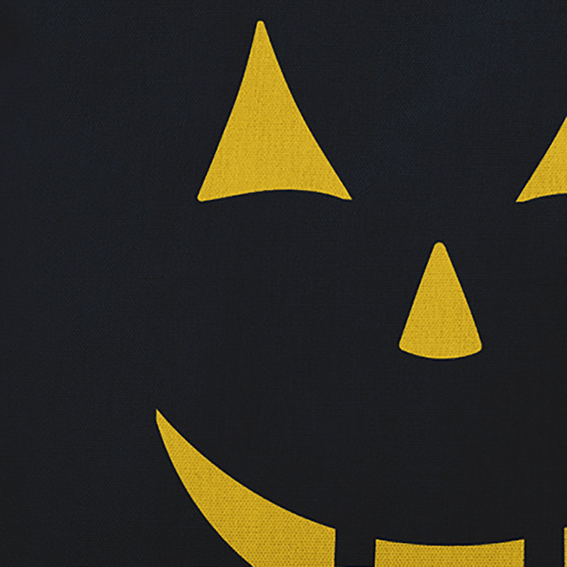 Halloween JackoLantern Indoor/Outdoor Throw Pillow, Black, 16" x 16"