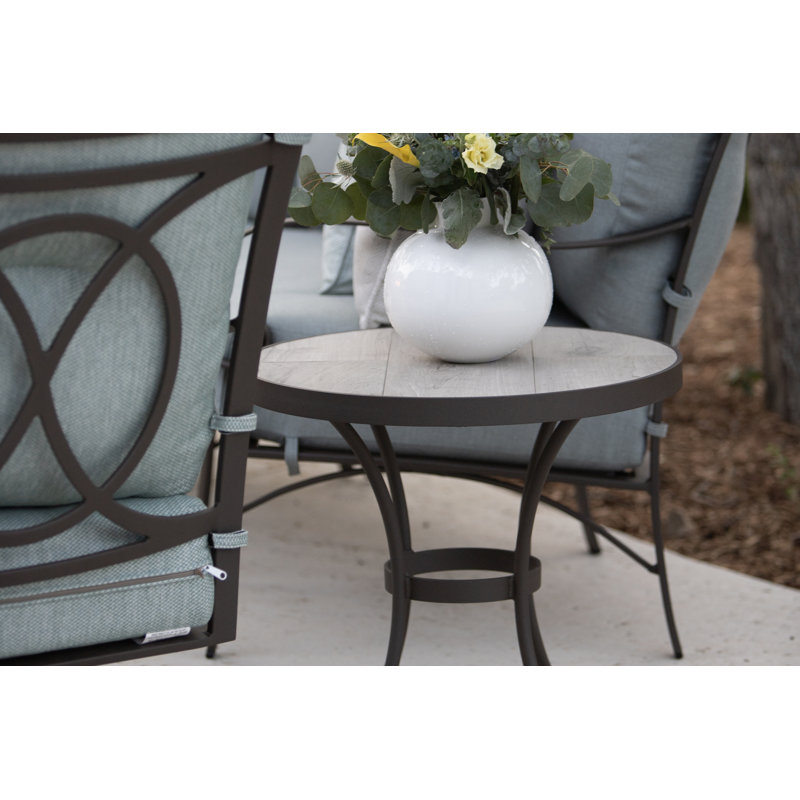Tables Outdoor Round Side Table, Venice Beach, Carbon Black