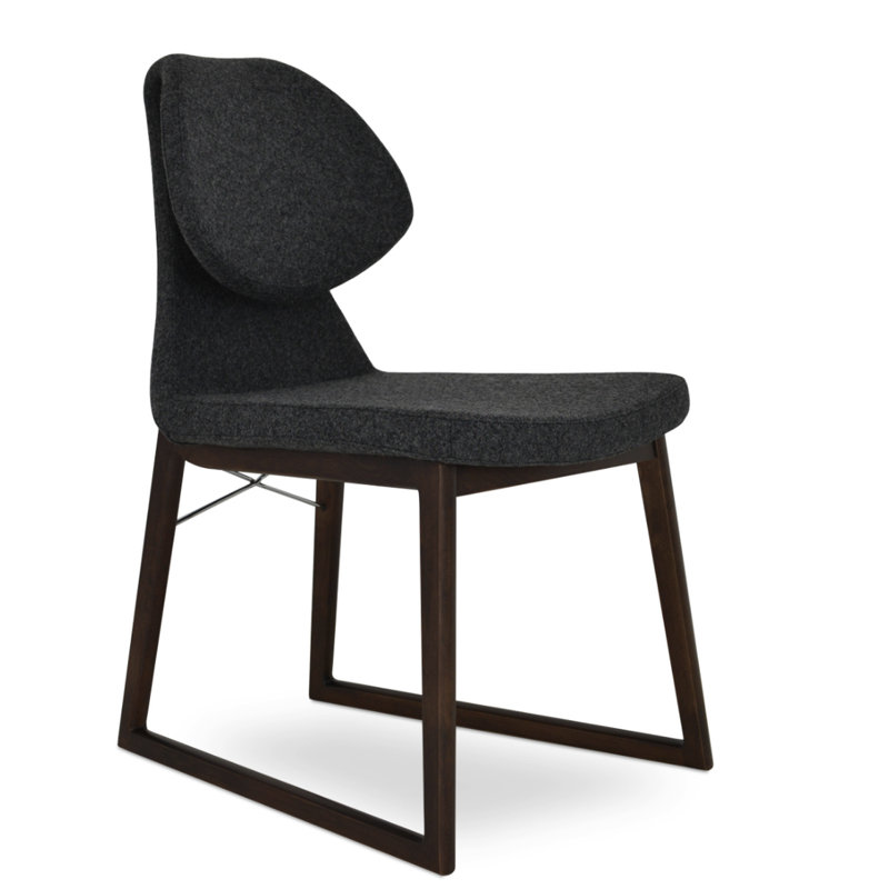 Gakko Wood Slide Chair, Dark Gray, Beech Natural