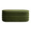 Banc de rangement ovale rembourré 49 po, velours performance vert olive