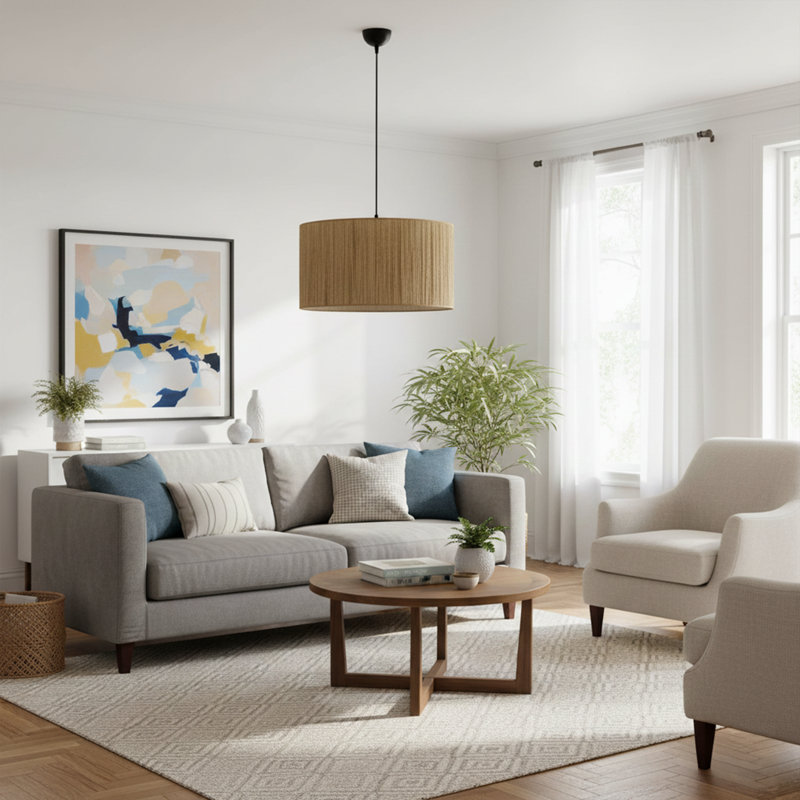 Lustre en bambou 1 lumière Oasis, Taupe