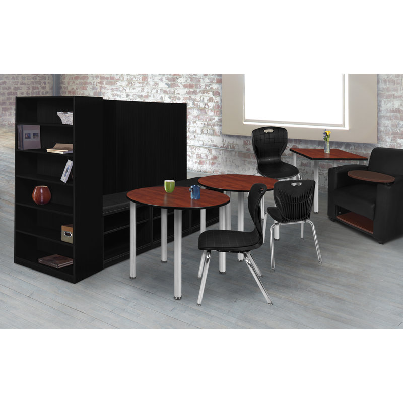 Plateau de table Kee, Cerisier, H 29 po x L 36 po x l 36 po, Chrome