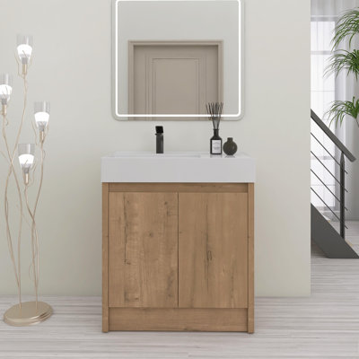 Deshazior 29.54'' Single Bathroom Vanity with Resin Top