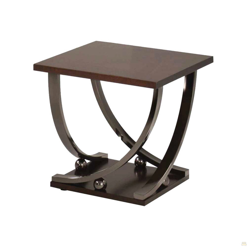 Table de bout en nickel noir avec tablette inférieure