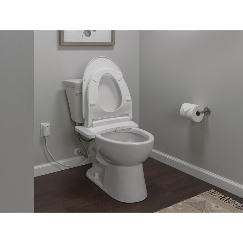 White Elongated Electric Bidet Toilet Seat with Soft Close
