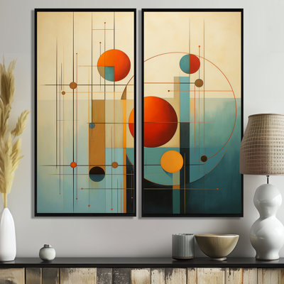 «Serendipity Abstract Mid-Century Geometrics VI», reproduction sur toile abstraite de style Mid-Century
