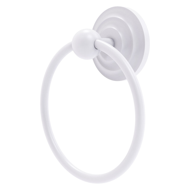 Anneau porte-serviette mural simple leamore, Blanc mat