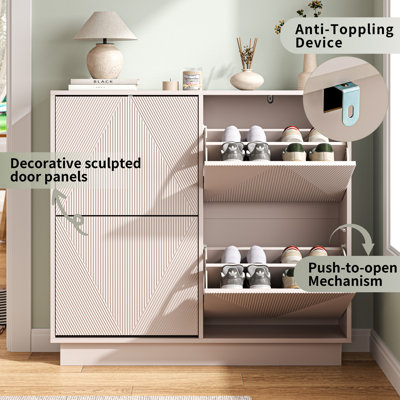 16 Pair Flip Down Shoe Storage