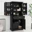 Armoire de rangement de 72,6 po avec tiroir et tablette de porte, panier à linge inclinable, grand support de garde-manger autoportant pour la cuisine, le salon ou la salle de bain-114243687