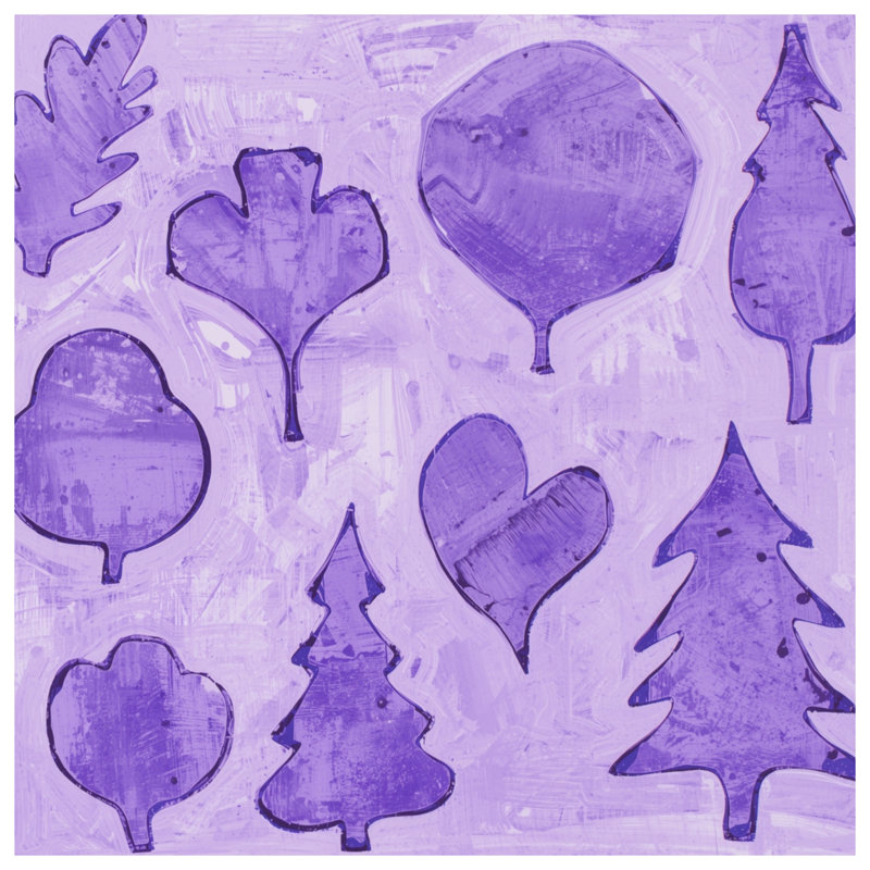 Purple Tree Shapes Comforter, King