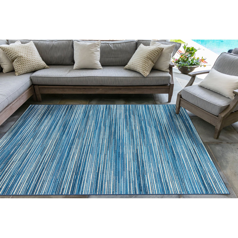 Acima Striped Indoor / Outdoor Rug, Rectangle 7'10" x 9'10"