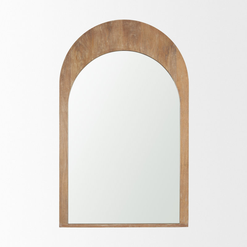 Vixe Solid Wood Mirror, Light Brown, 48" x 30"