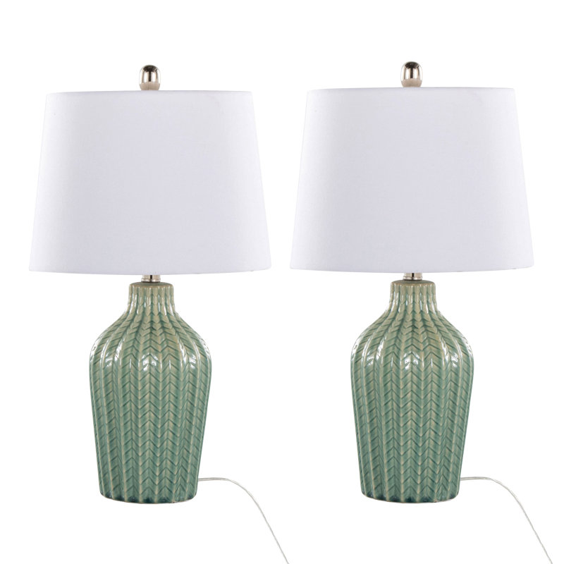 Contemporary Ceramic Table Lamp, Sage