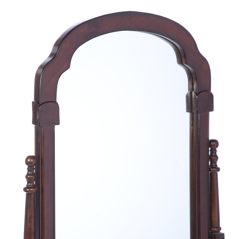 Evaluna Solid Wood Frame Freestanding Mirror, Red, Red
