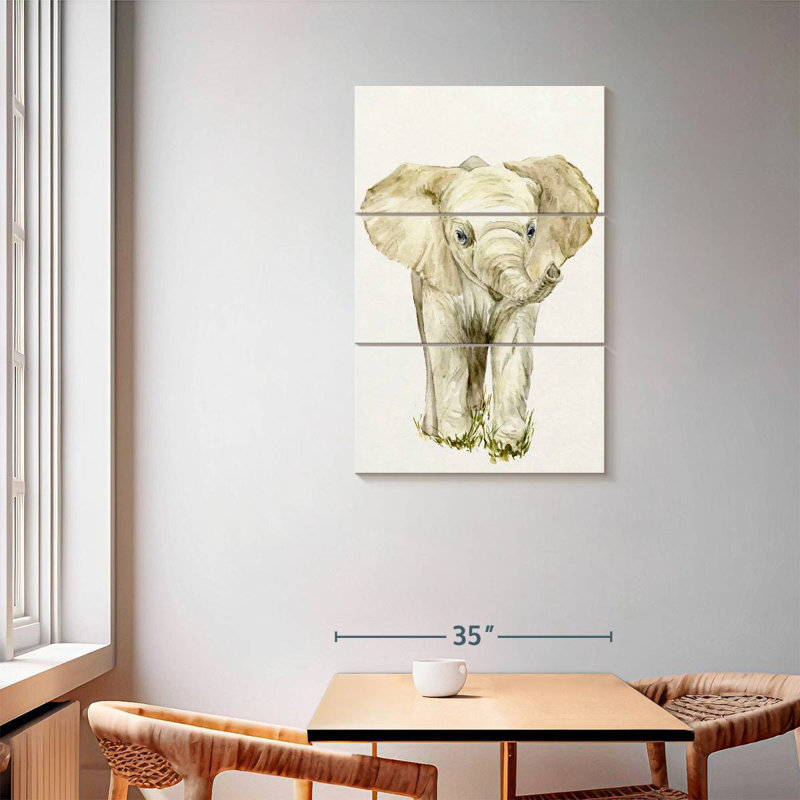 Brampt Baby Elephant I, 57" H x 36" W