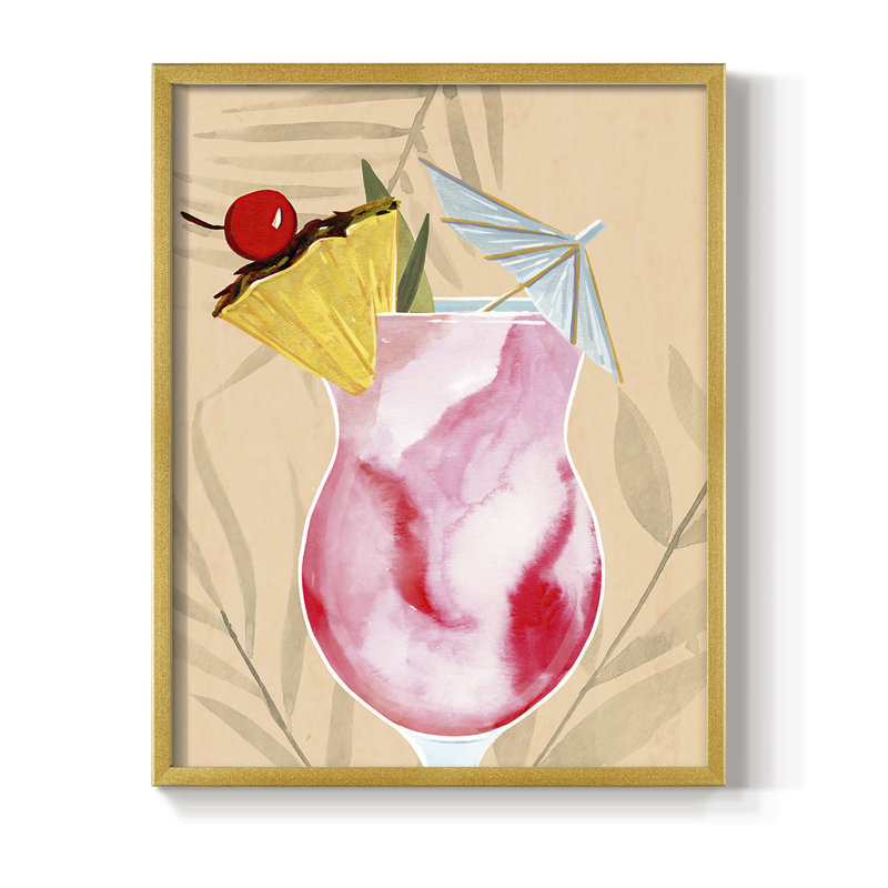 «Tropical Cocktail II», reproduction encadrée - bois massif, H 20 po x l 16 po