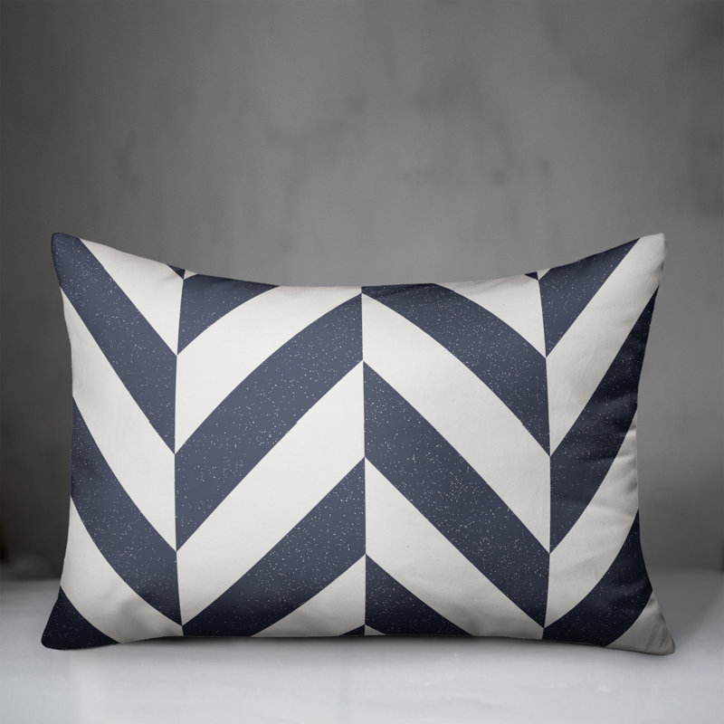 Chevron Outdoor Throw Pillow, Blue