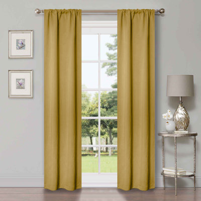 Moriah Millendon Solid Modern Polyester Rod Pockets Room Darkening Curtain Pair