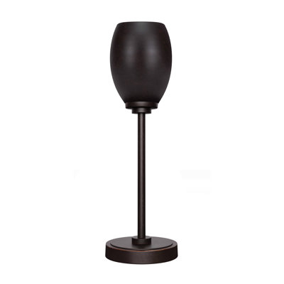 Lampe d'appoint Lannah au fini granit foncé avec abat-jour ovale en métal granite foncé 5 po
