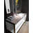 Bisoni White Matte Modern vanity with brushed gold metal framed completed set with mirror and cabinet 55"
