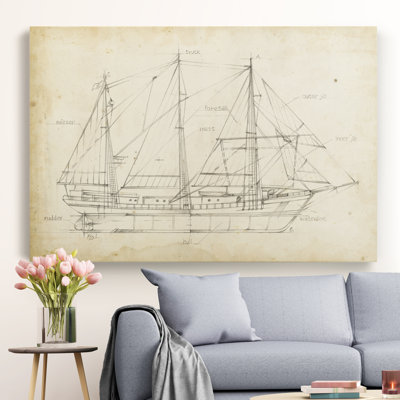 « voilier blueprint ii », reproduction sur toile