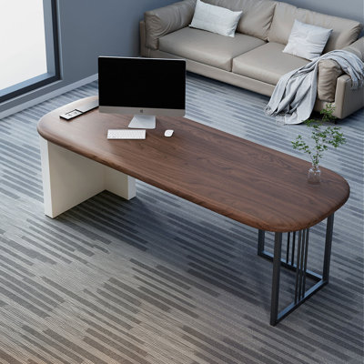 Bureau rectangulaire en bois massif noyer