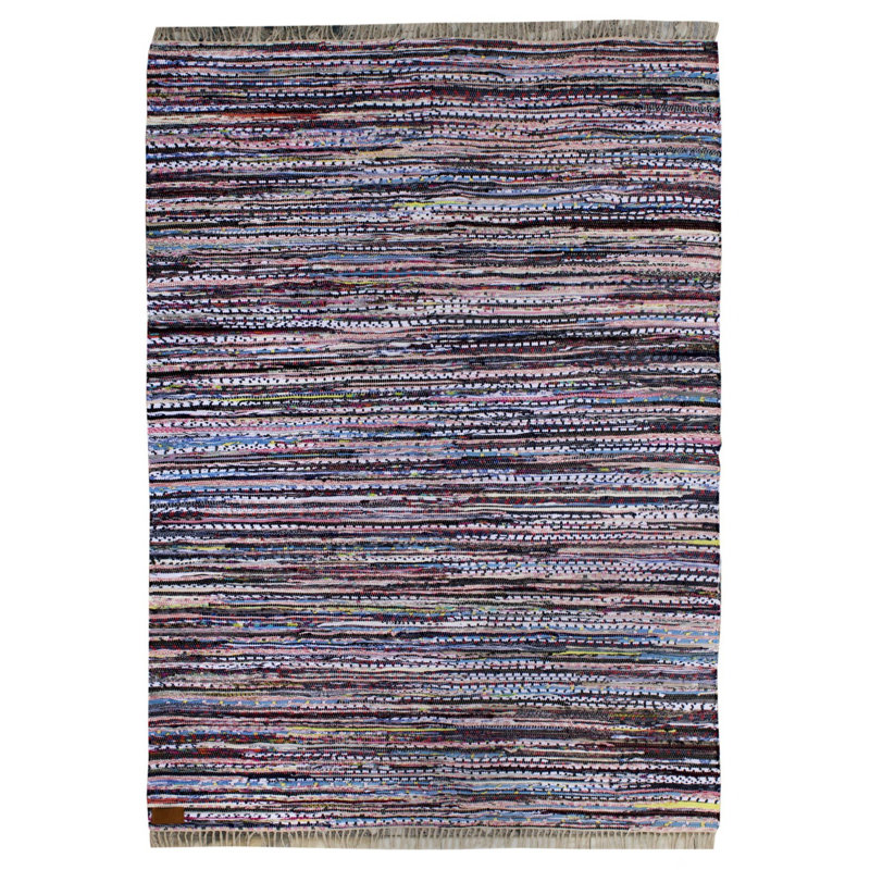 Shelbyville Striped Cotton Hand Woven Area Rug, Rectangle 90 x 250cm