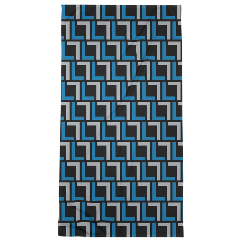 Bath Towel, Black/Honolulu Blue/Silver