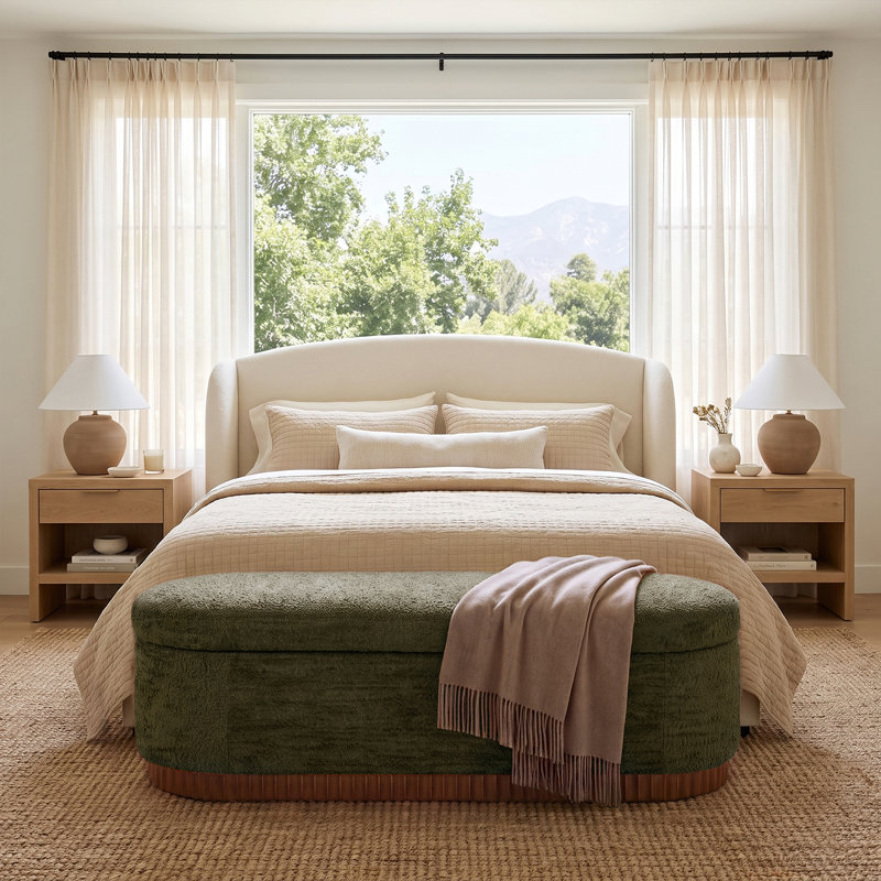 Banc d'entrée moderne en boucle, entièrement assemblé, avec plateau rabattable et rangement intégré, base en bois massif cannelée, largeur 147 cm (57,75 po).