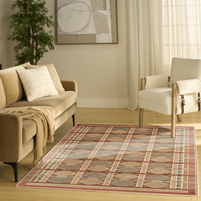 Alisah Geometric Machine Made Area Rug