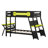 Wood Bunk Bed With Desk, Bunk Bed With Charging Station And Pegboard, Game Room Bunk Beds For Small Space-122259745-122259748