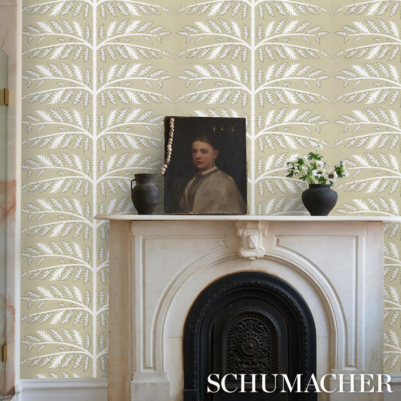 Schumacher x Neisha Crosland Thistle Wallpaper, Mineral