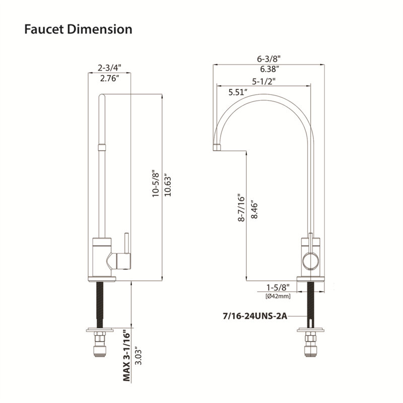 Robinet de filtre à eau de cuisine, robinet d'eau potable, Nickel brossé