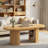 47.2"  Oval Fluted Coffee Table Extendable Dining Table with Storage