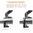 Basics Gas Spring Dual Computer Monitor Arm Mount, Adjustable, Holds Up To 27" Monitors, Black