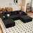 Boneless Sectional Sofa Couches For Living Room, U Shaped Modular Sectional Sofa, Convertible Sofa Bed 6 Seats Sectional Sleeper Sofa Comfy Couch With Adjustable Backrest-1200339083-1200339076